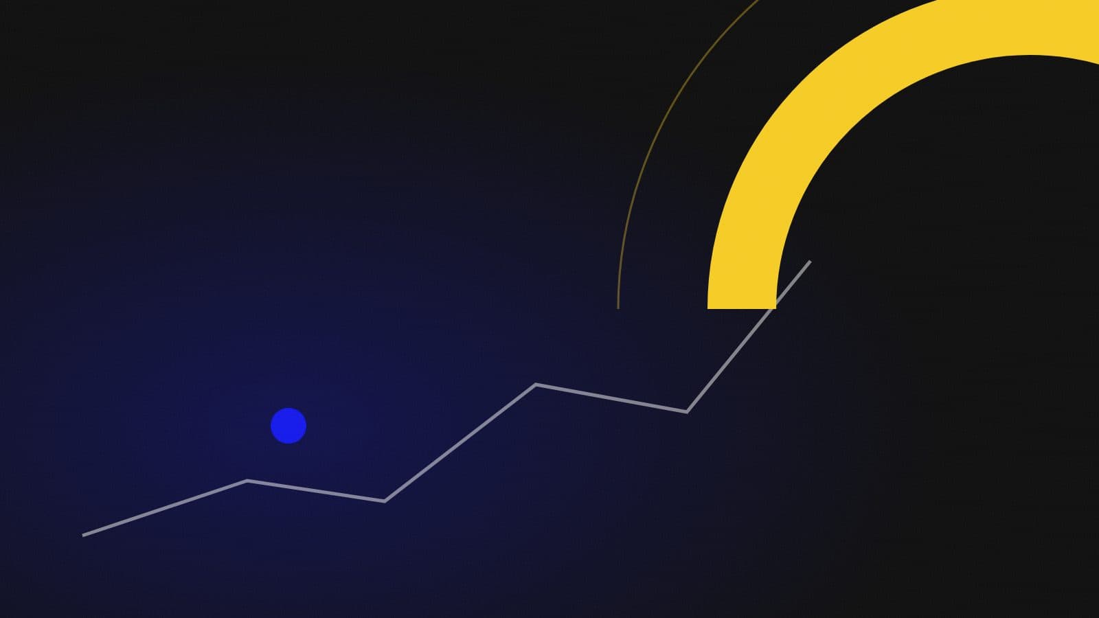 Abstract illustration of rising black and yellow arcs converging towards a single point, suggesting a sales pipeline narrowing to closed revenue