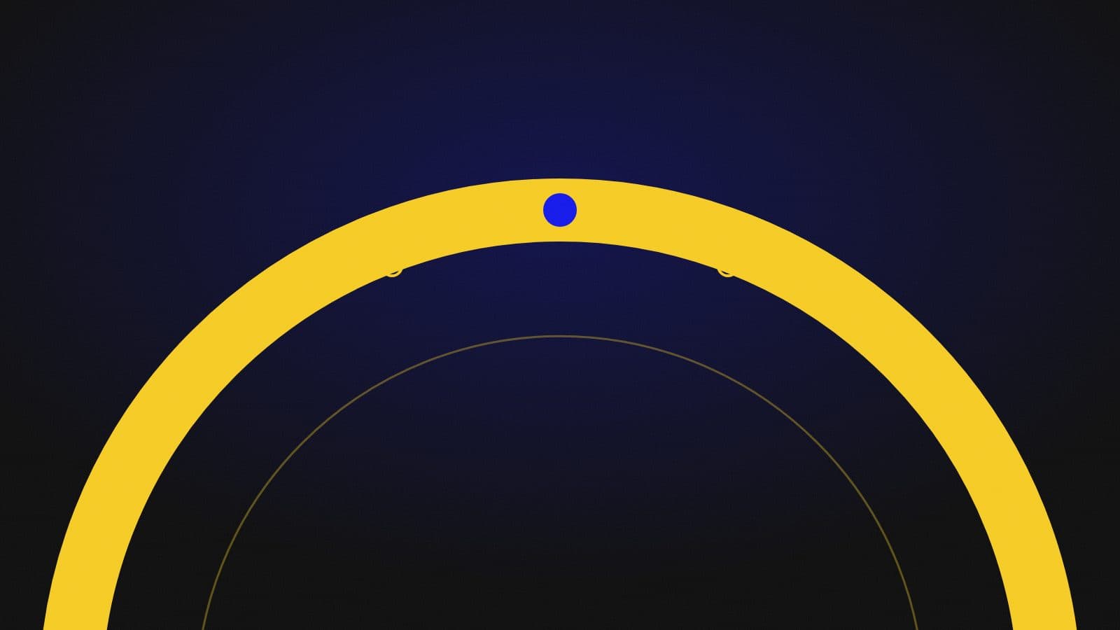 Abstract illustration of interlocking black and yellow arcs flowing like a production line, suggesting connected operational processes