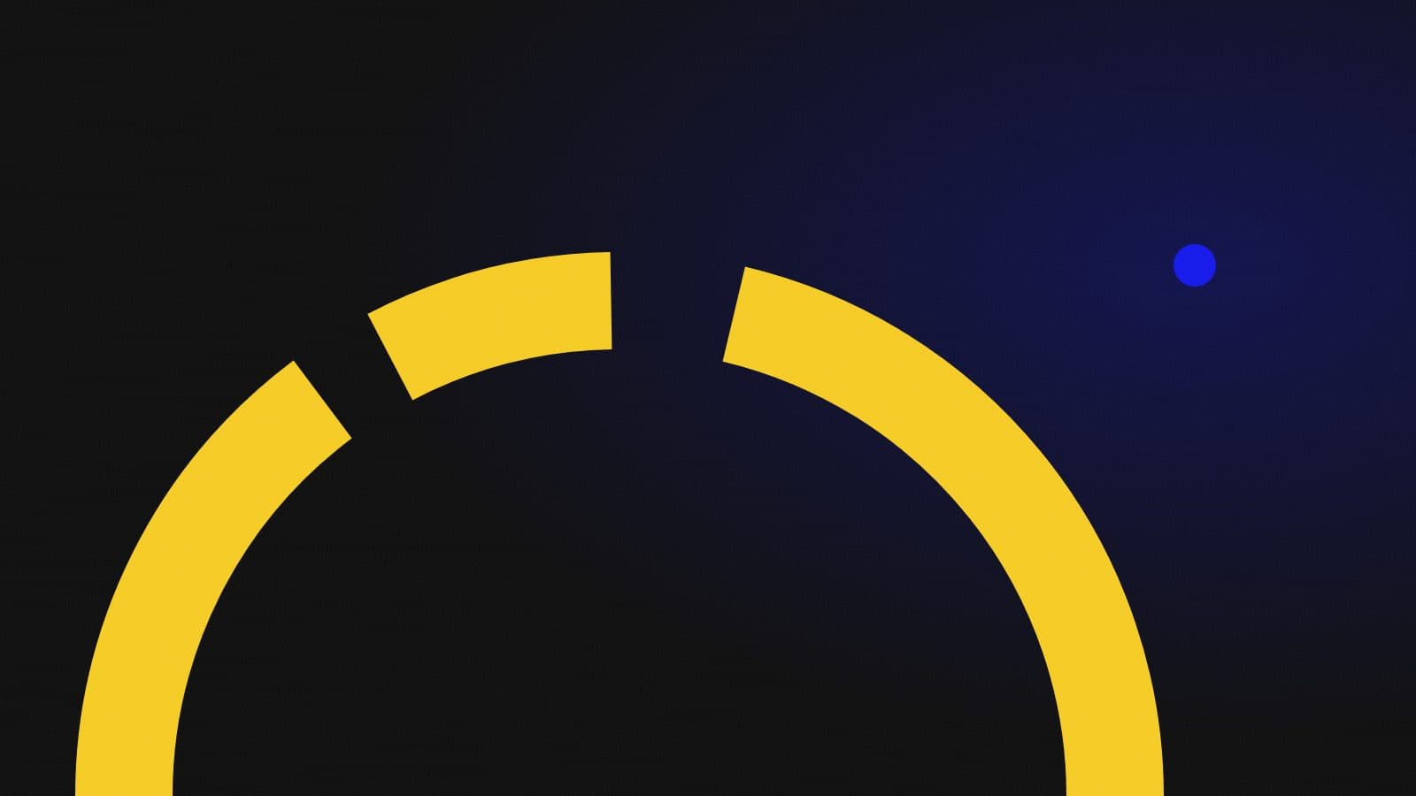 Abstract illustration of broken black arcs on a pale background, with a single unbroken yellow arc rising through them to show a recovered path